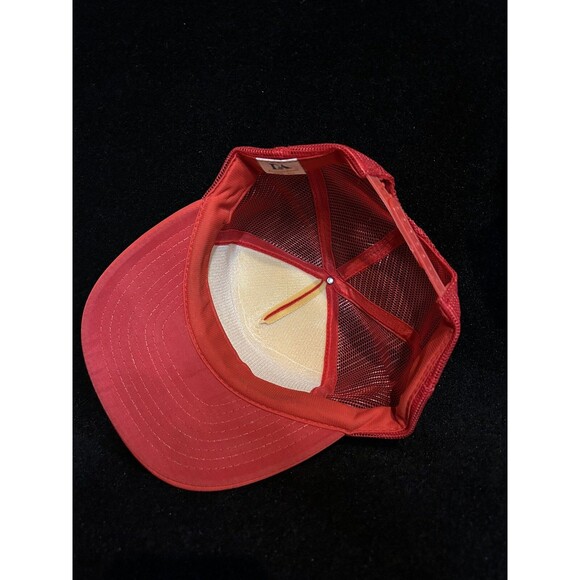 Vintage Trudell Trailers Red Snapback Hat/Cap Trucker Baseball - Picture 5 of 11